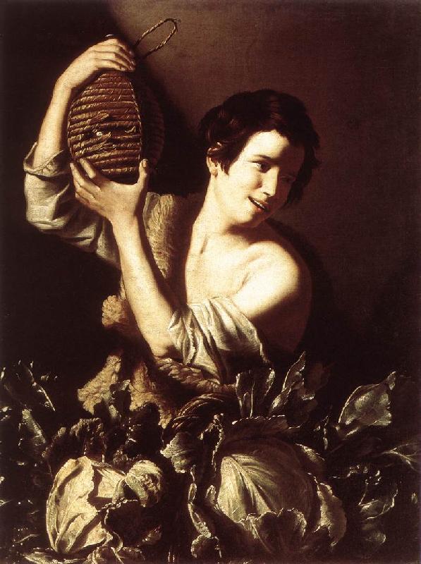 SALINI, Tommaso Boy with a Flask and Cabbages oil painting image
